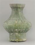 A green lead-glazed Vase,  AFC Han dynasty (206 BCE - 220 CE), heavily potted with pronounced