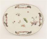 A Chelsea `Warren Hastings` type oval Plate,c.1755, the centre painted with a spray of flowers, leav