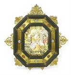 Rudolstadt in the style of Capodimonti, c.1860, an octagonal plaque moulded and painted with the