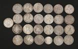 Austria, twenty-four Maria Theresa silver thaler, mixed grades, and an American half dollar 1964 (