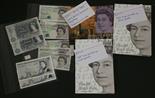 Bank of England œ5 banknotes, two Fforde, two Page, three kentfield in presentation folder (Webb