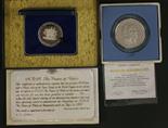 Panama, sterling silver 20 balboas 1974, Franklin Mint, and a Prince of Wales 9990 silver medal bear