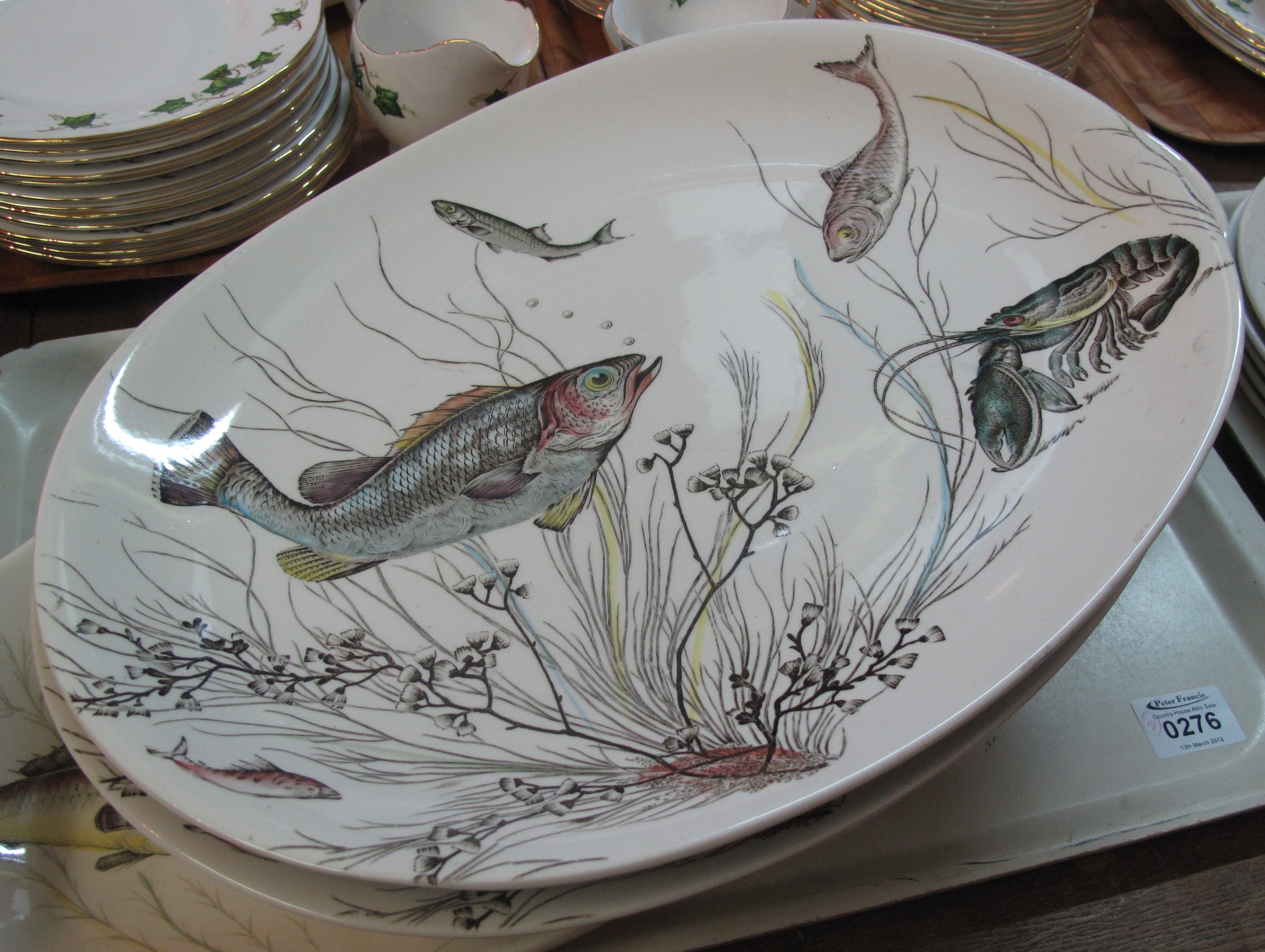 Two trays of assorted Johnson's Brothers fish plates & platters to