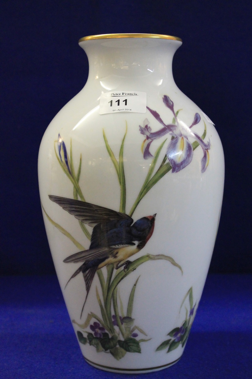 Franklin porcelain limited edition The Meadow Land Bird vase by Basil Ede