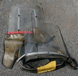 TWO VINTAGE MOTORCYCLE FLY SCREENS and a seat.  (3)  Viewing advised.