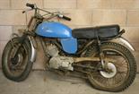 AN OLD SUZUKI MOTORCYCLE no documents present^ in poor condition.   Viewing advised.