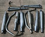 A COLLECTION OF VINTAGE MOTORCYCLE EXHAUST PIPES (QTY) Viewing advised