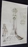 George Wightwick, Architect. Pen and ink sketch showing new granite mounting for St. John's Cross,