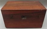 A 19th century rosewood two section tea caddy of plain rectangular form, width 20.5cm.