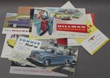 Ten various 1950's car pamphlets.