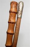 A regimental swagger stick marked 'The Queen's Own Cameron Highlanders', together with a plain