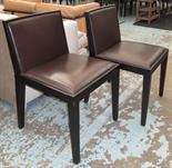 DINING CHAIRS, a set of ten, "Valentina" by Poliform, darkwood, chestnut brown. (with faults) (no