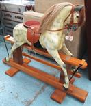 ROCKING HORSE, by Haddon, 141cm L x 103cm H. (with faults, tail missing)