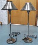 TABLE LAMPS, a pair, by Eichholtz, in steel, with steel shades, 58cm H. (2)