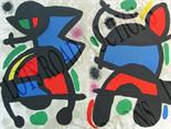 JOAN MIRÓ (Spanish, 1893-1983) 'Sculptures', 1970, lithograph in colours, 37.5cm x 53cm, printed