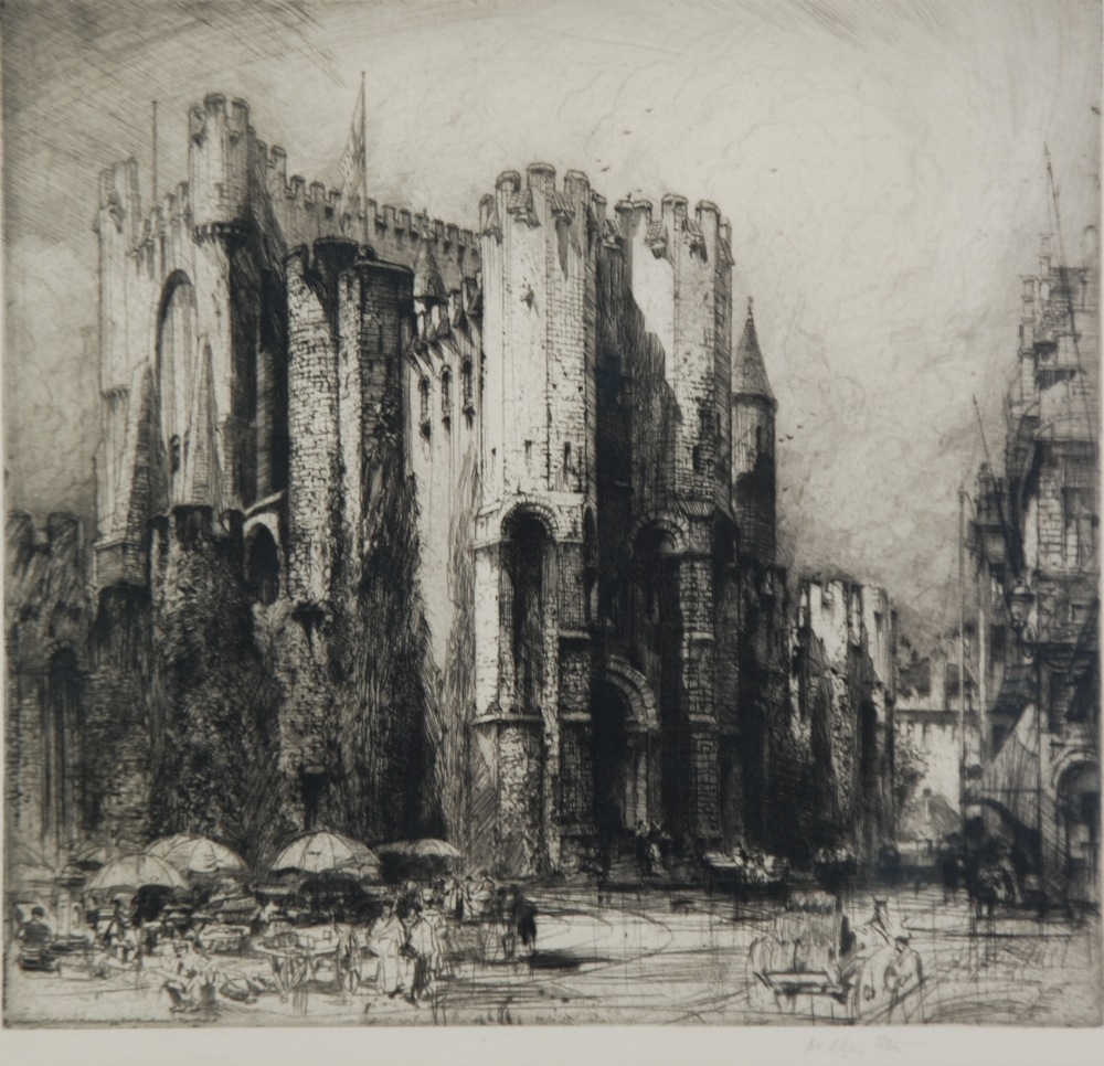 HEDLEY FITTON (1859 1929) TWO ARTIST SIGNED ETCHINGS Rialto Bridge