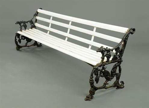 A 19th Century Bench With Cast Iron Ends Depicting Squirrel And