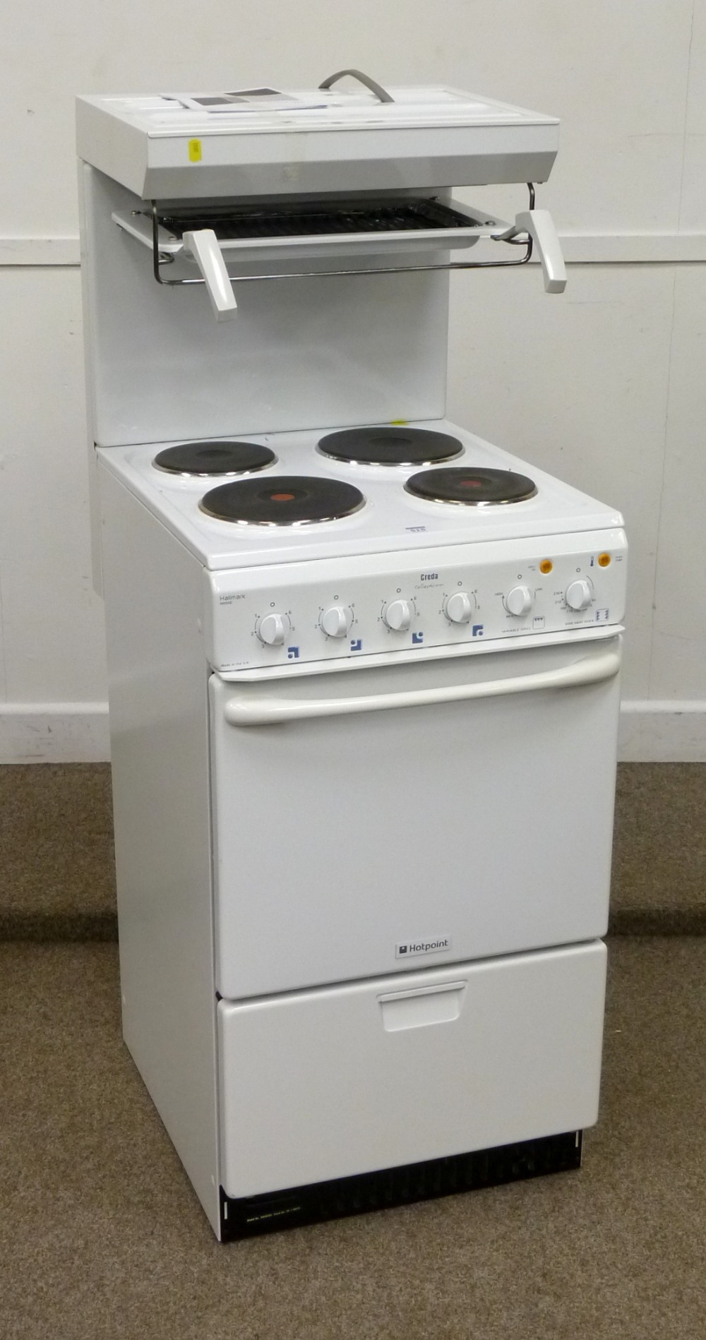 Hotpoint/Creda HO50E electric cooker with eye level grill, 50cm wide