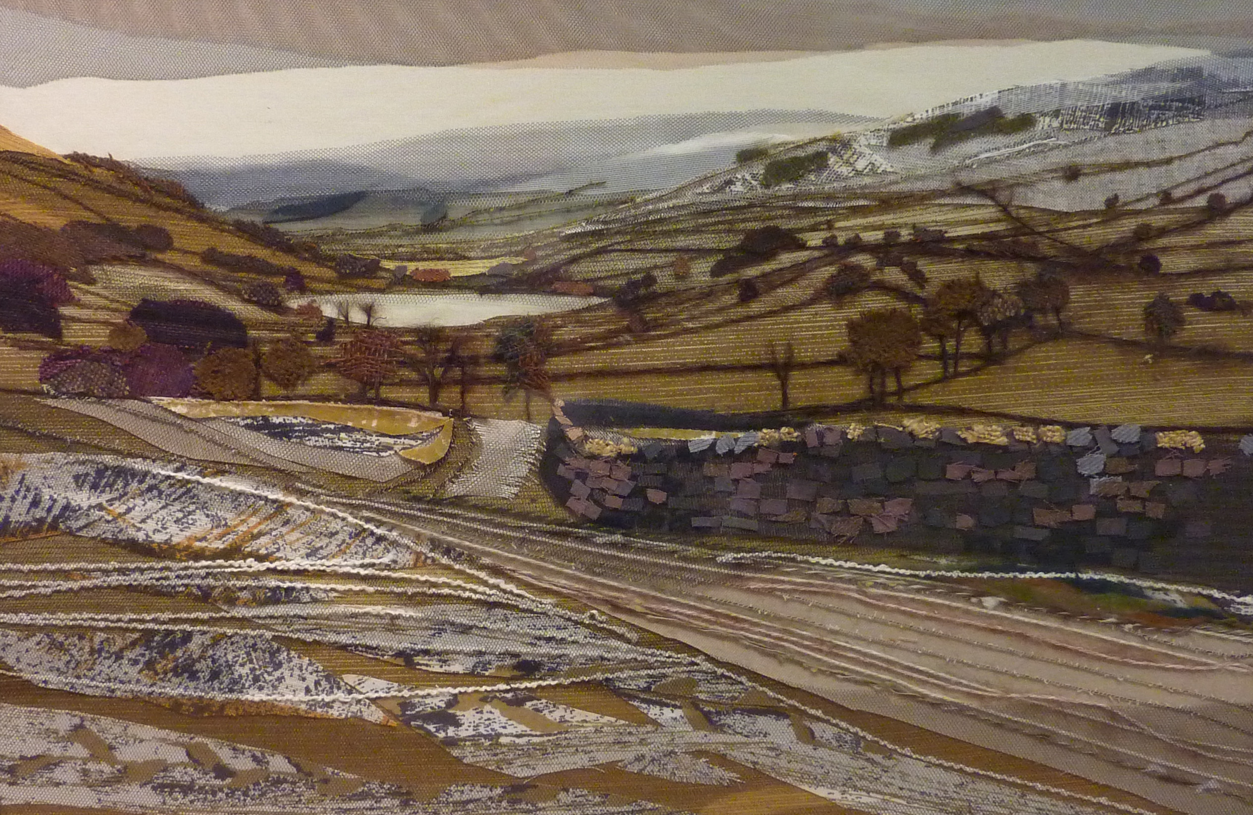 Rawlins (1931) Semerwater Yorkshire, collage signed 40cm x 60cm