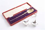 A CASED MODERN SILVERGILT REPLICA OF THE CORONATION SPOON by Elkington & Co., Birmingham 1936 & a