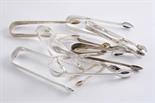 TEN VARIOUS PAIRS OF SUGAR TONGS 9.8 oz  (10)Condition reports are available via the ‘View