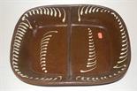 A slipware twin division dish of good size