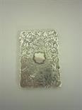 A Victorian silver engraved Card Case with hinged cover, Birmingham 1879, maker: George Unite