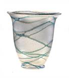 A BOHEMIAN IRIDESCENT GLASS VASEin the manner of Loetz, with flared rim and of bubbled glass with