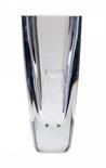 AN ORREFORS SMOKY GLASS VASE of flared square form engraved with a deer, 25cm h, engraved mark and