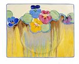 CLARICE CLIFF. AN A J WILKINSON PANSIES BIARRITZ PLATE26.5cm w, printed Bizarre mark, c1932One or