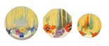 CLARICE CLIFF. THREE A J WILKINSON DELICIA NASTURTIUM, DELICIA POPPY AND DELICIA PEACHES PLATES17.