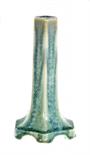 A RUSKIN HEXAGONAL TABLE LAMPof flared shape covered in a turquoise-green crystalline glaze, 20.
