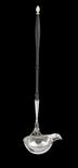 A DANISH SILVER PUNCH LADLEapplied with blossom to the foot of the stem, turned ebony handle with