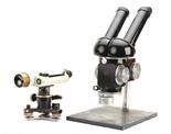 Zeiss: Carl Zeiss, Jena, dumpy level, in wooden case, and Zeiss, West Germany, binocular