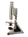 An R & J Beck Star Student Microscope, with two objectives, in cans, in maker`s box and wooden