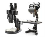 British Binocular Microscopes, Beck dissecting, with mahogany arm supports and Watson, both