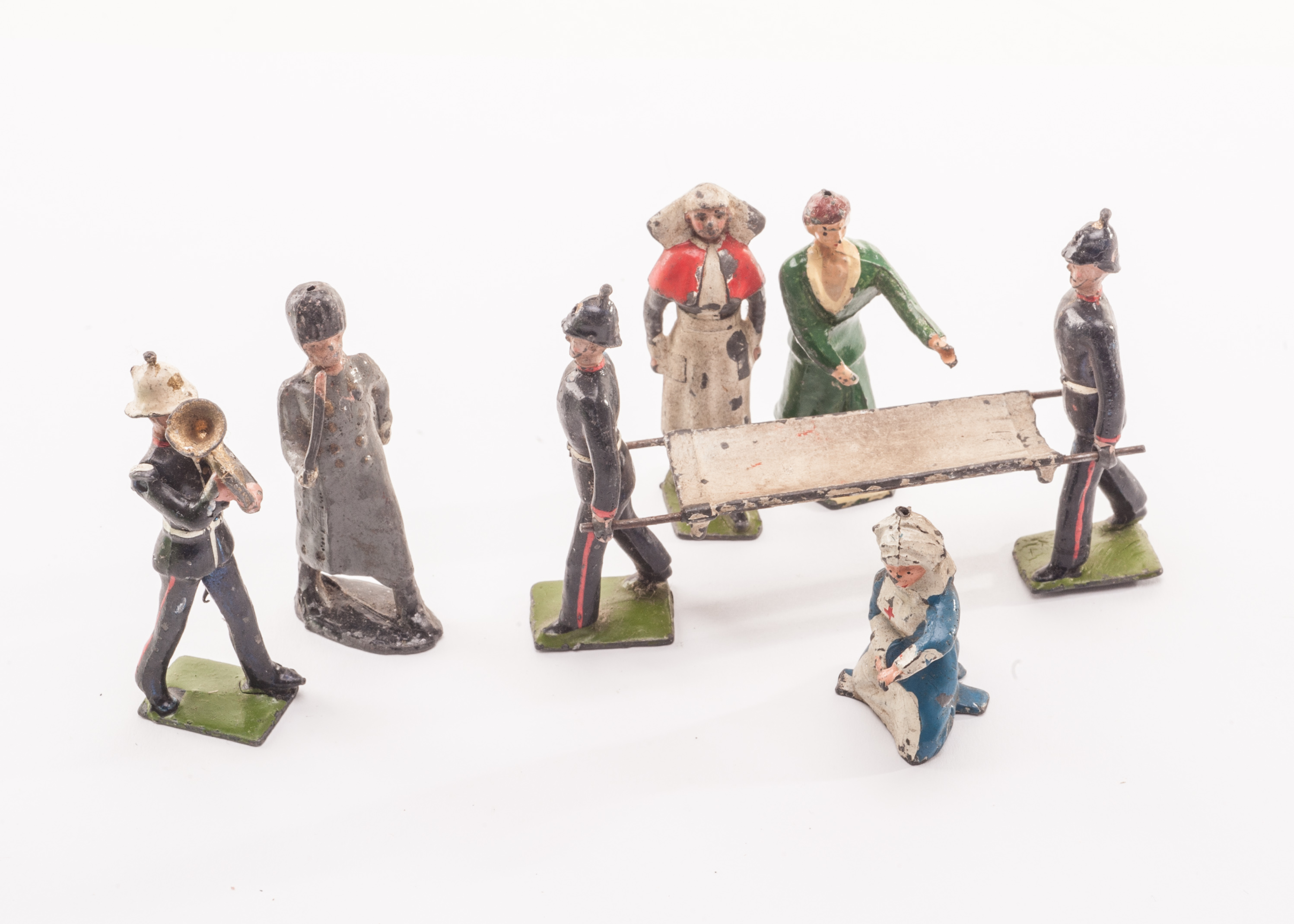 Lead figures, Britains RAMC, T & B Civilian ARP set figures, Britains