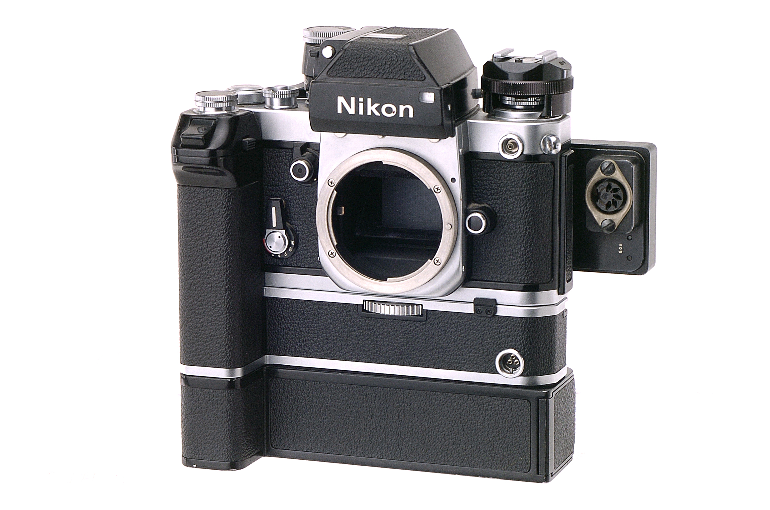 A Nikon F2 Camera, with MD2, MB1, and Oxberry ProCopy F2 back