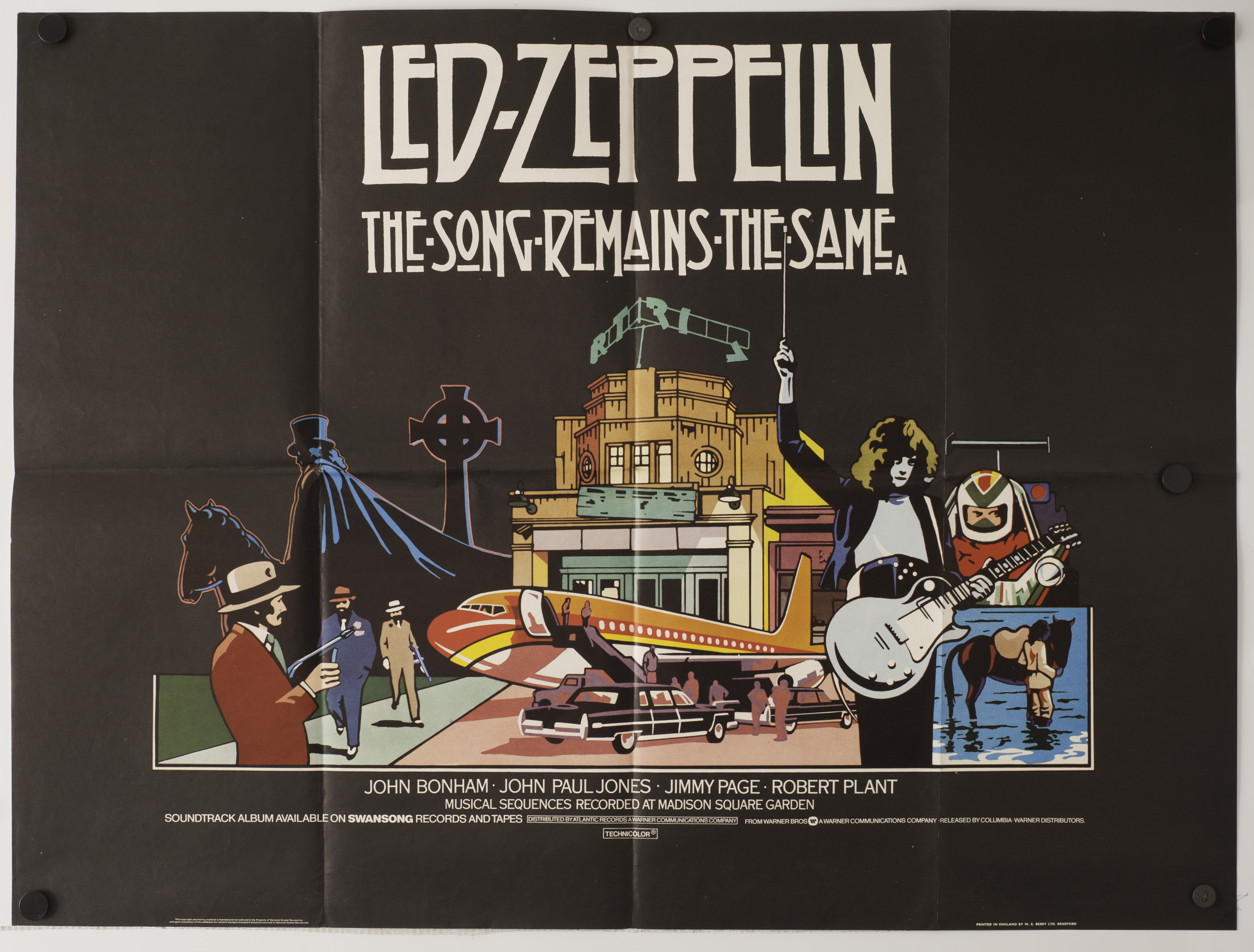 Led Zeppelin original UK poster for the 1976 film `The Song Remains