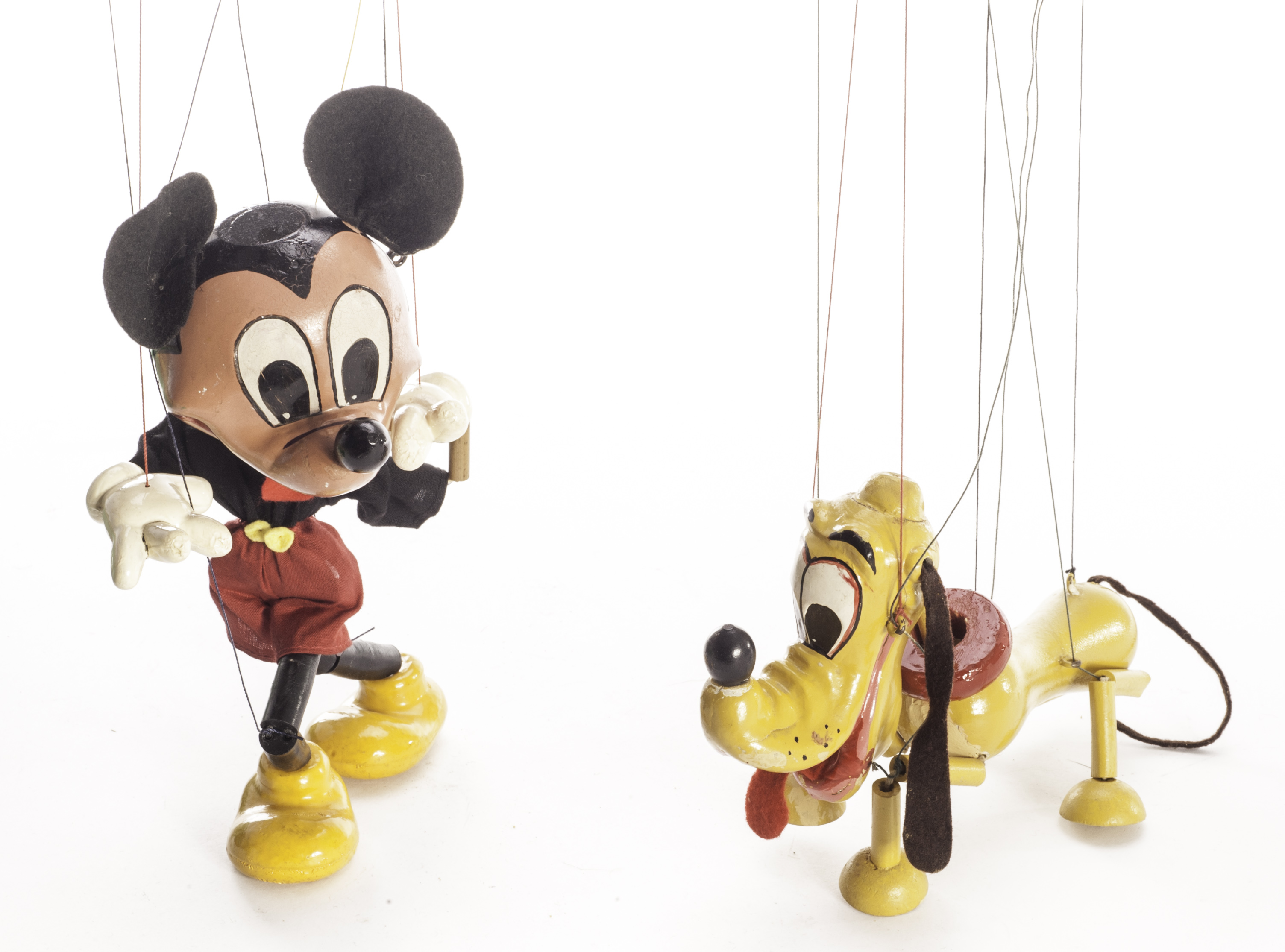 Pelham Puppets Walt Disney Characters an early Mickey Mouse, in a later yellow box G, box G and