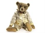 A Stier Bears `Chester` by Kathleen Wallace, No.3 of 10 with label signed by artist, in a bell
