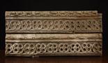 A Pair of Gothic Oak Rails carved with tracery quatrefoils, 43 ins x 10 ins (110 cms x 26 cms).