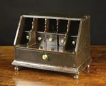 A Rare Queen Anne Oak Table Bureau. The front having a stepped interior of pigeon holes and