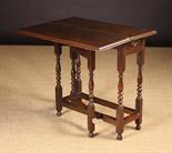 A Small William & Mary Oak Gateleg Side Table, Circa 1690. The edge moulded rectangular top having a