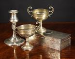 A Collection of Miscellaneous Silver: A silver clad candlestick hallmarked Birmingham 1919 and