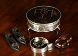 A Collection of Bijouterie: A tortoiseshell and silver trinket box by Charles & Richard Comyns