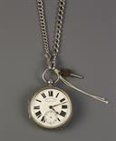 A Gentleman's Silver Pocket Watch, winding key and two chains. the improved patent English lever