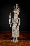 An African Benin Style Bronze Figure of Royal Warrior, 28 ins (71 cms) in height.