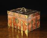 An 18th Century Casket of rectangular form clad in faded crimson velvet and bound with decorative