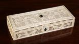 A Fine 19th Century Chinese Ivory Box of rectangular form. The box intricately pierced and carved